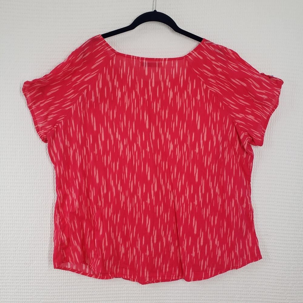 Old Navy Top Womens XXL Pink Cotton Lightweight Preppy Colorful Pattern Bohemian - Picture 2 of 16